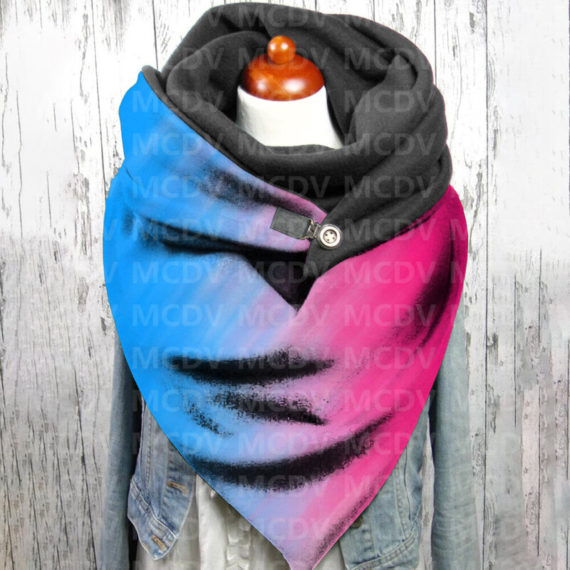 그라디언트 3D 프린트 캐주얼 스카프 및 숄 여성용, 따뜻하고 편안한 스카프 01