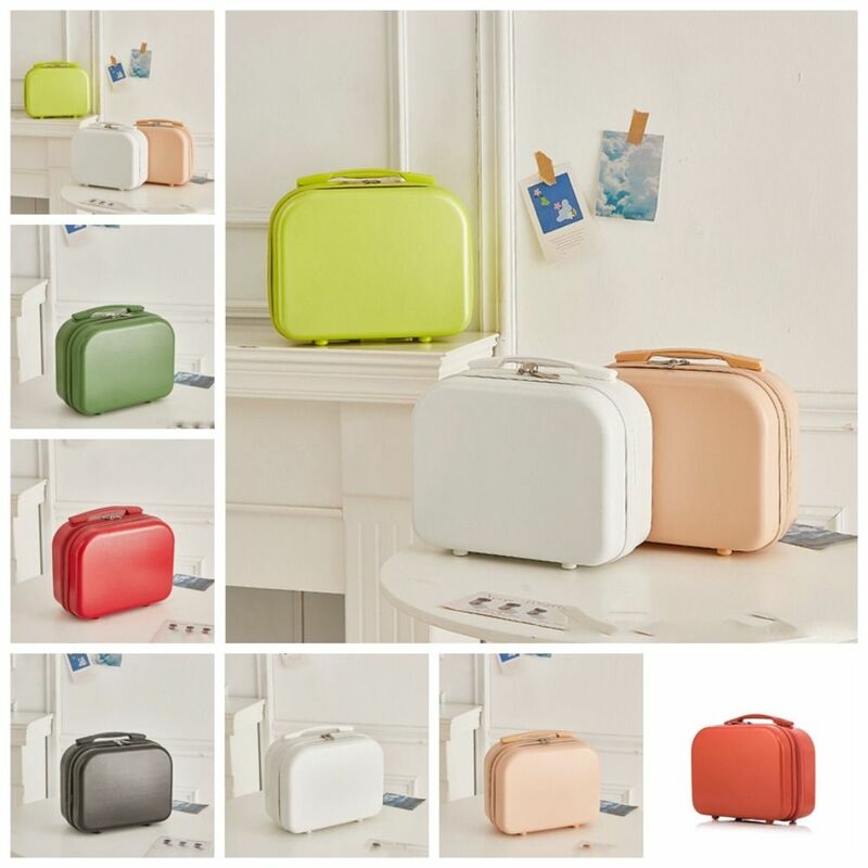 Storage Toiletry Box Solid Color Suitcase Organizer Case Travel Organizer 14-inch Cosmetic Cases Mini Luggage Square Box