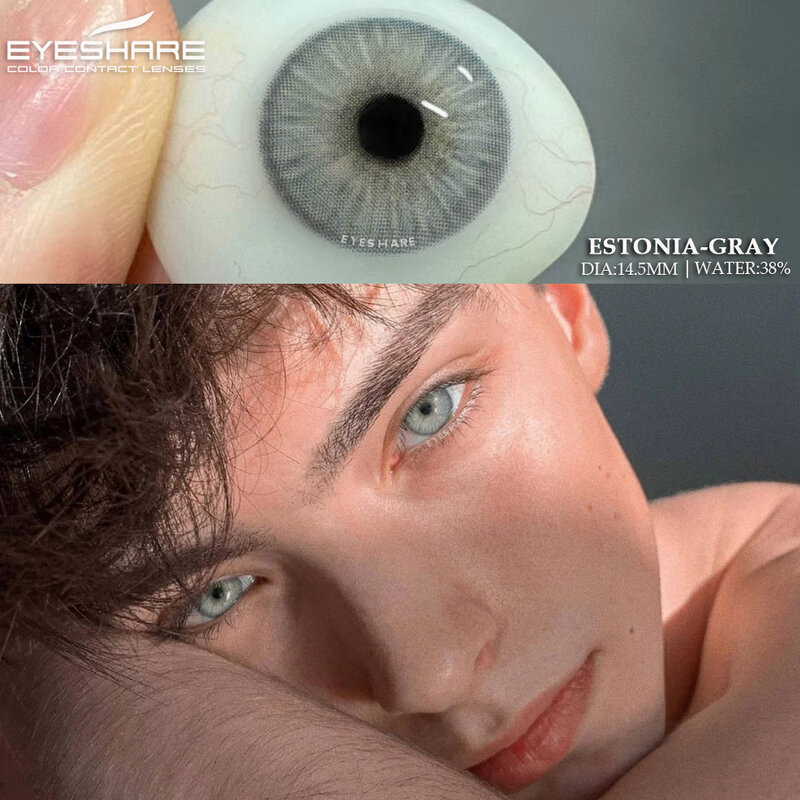 EYESHARE 1pair New Colored Contacts Lenses for Eyes Fashion Blue Lenses Green Contacts Lenses Yearly Brown Eyes Lens Gray Lenses