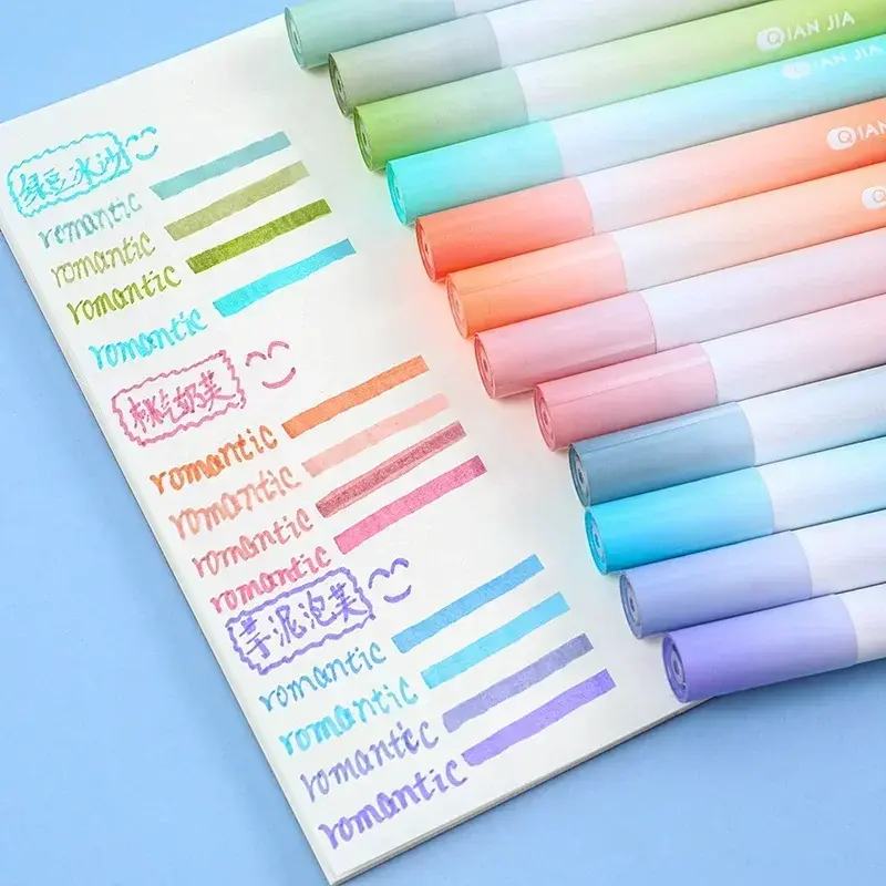 4 Stück Text marker Stift Schräg kopf Farbverlauf Farb marker Büro Briefpapier Schul bedarf zum Schreiben von Mal linien zeichnung