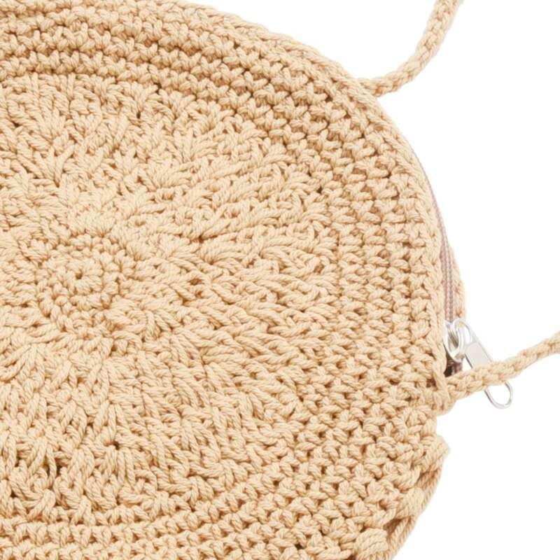 Woman Round Handbags Handmade Straw Bag With Tassel Rattan Woven Vintage Rope Knitted Messenger Bag Lady Summer Beach