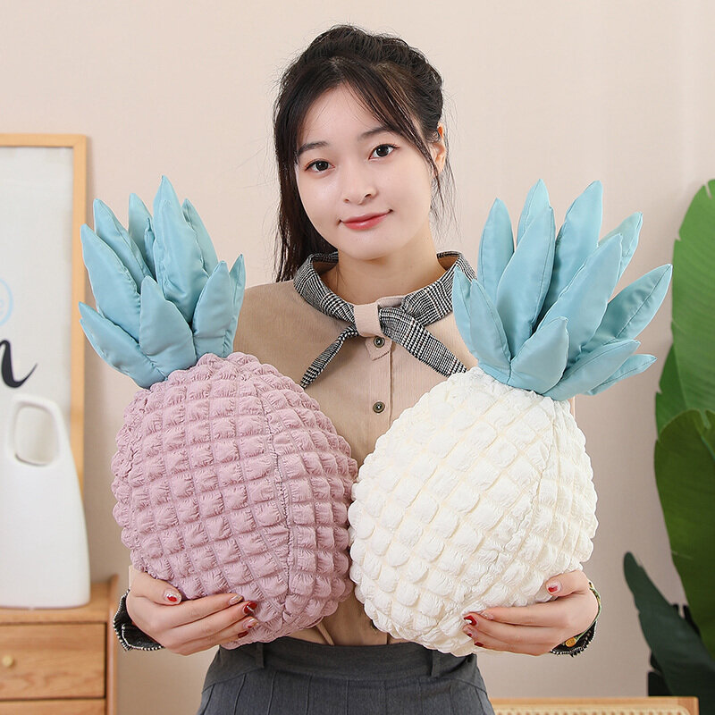 50cm Ins ananas pluszowe zabawki słodkie nadziewane rośliny Kawaii symulacja ananas pluszowe poduszki Cartoon miękkie zabawki dla dzieci Home Decor