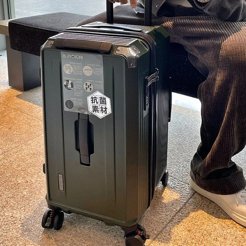 (007) valigia Password da uomo di grande capacità silenziosa ruota universale con cerniera addensata trolley da donna leathe