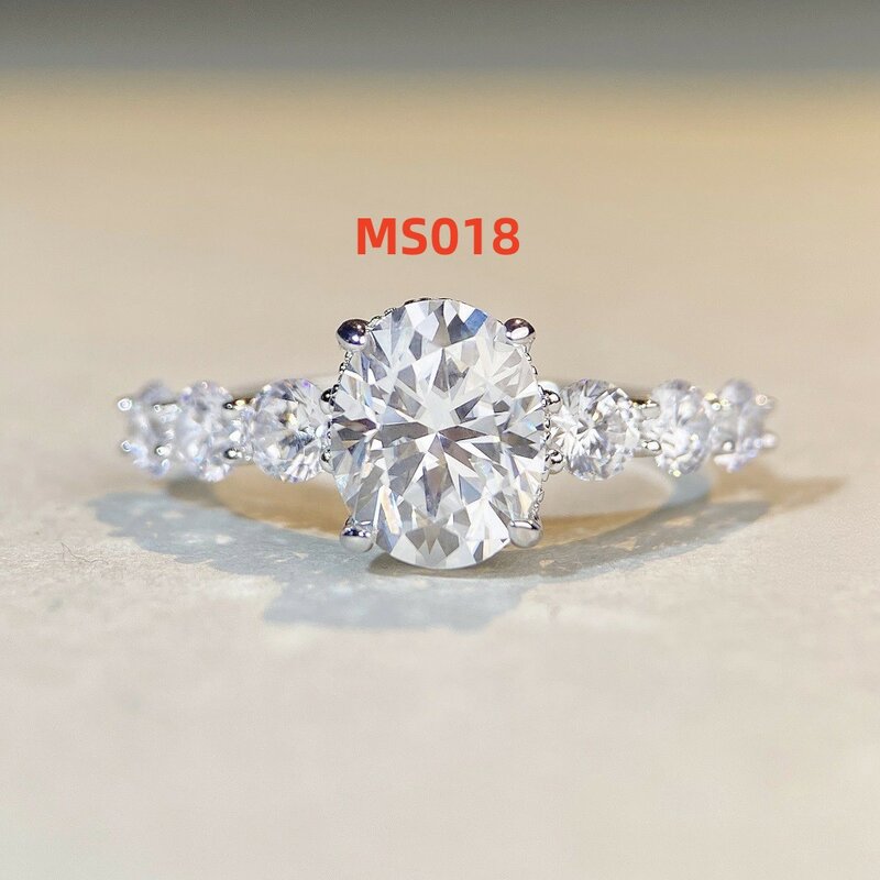A65 anello di diamanti Moissanite anello di fidanzamento in argento 925 regalo di nozze classico da donna