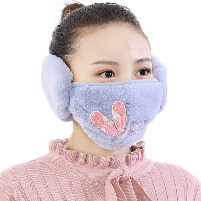 Máscara de pelúcia earmuffs para mulheres inverno manter quente proteção contra ruído elástico lavável para o trabalho ao ar livre pesca esqui correndo