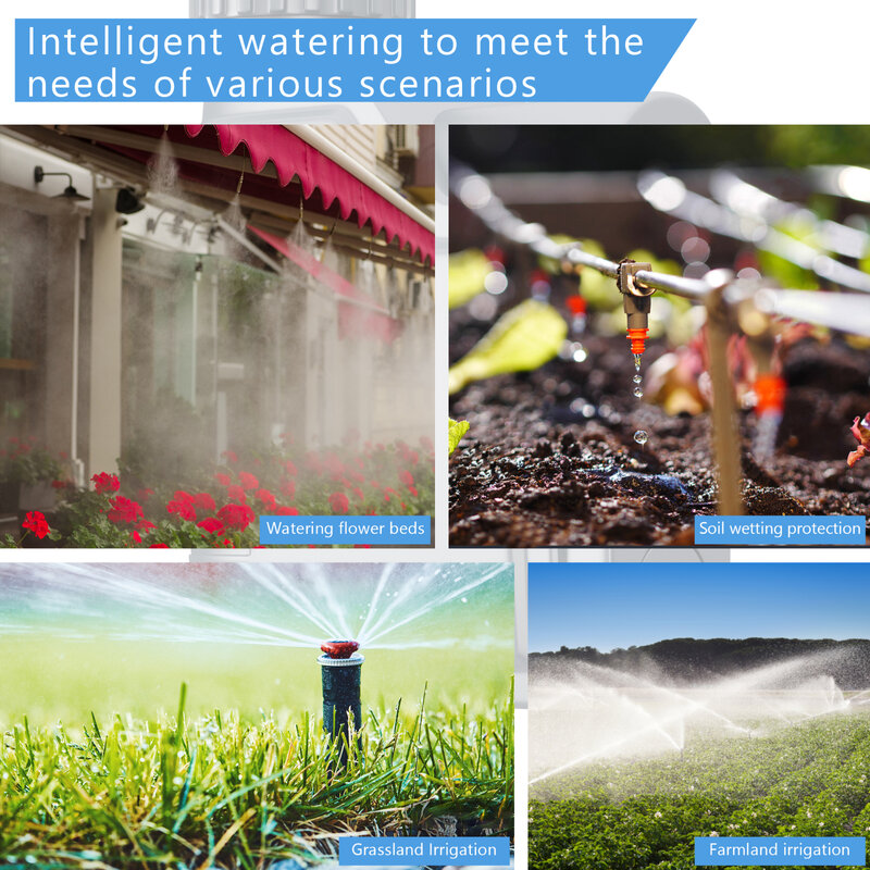 Sprinkler inteligente, sistema de irrigação por gotejamento, controlador de água, Tuya, Alexa, Google Home, Wi-Fi
