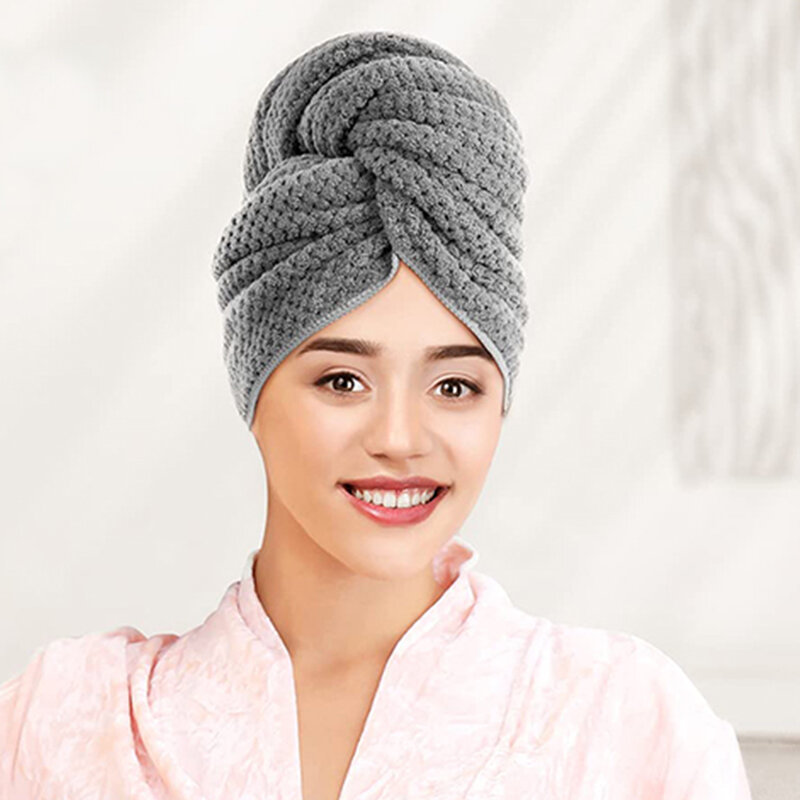 Damen großes Mikro faser Haartuch trockenes Haartuch mit Gummiband schnell trocknendes Handtuch langes dickes lockiges Haar super weiches Handtuch