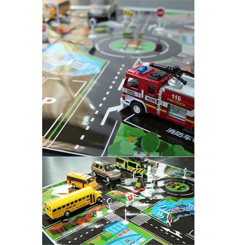 City Park Road Traffic Map Escalada Mat para Crianças, DIY Car Toy, Novo, 70*70cm