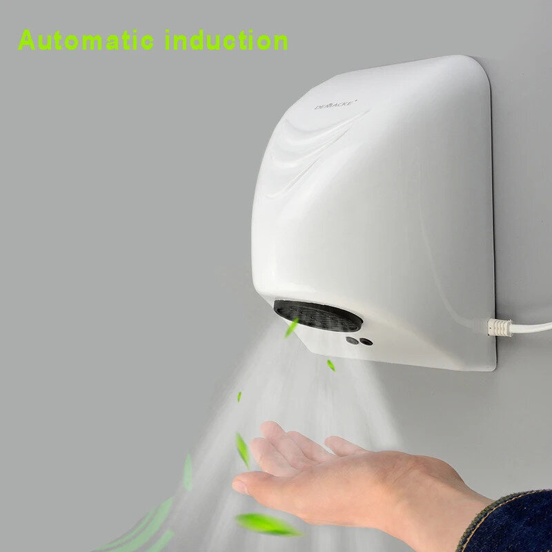 Secador de mão automático com sensor, Dispositivo de secagem de mão doméstico, Aquecedor elétrico a ar quente do banheiro, Wind 1000W, Hotel