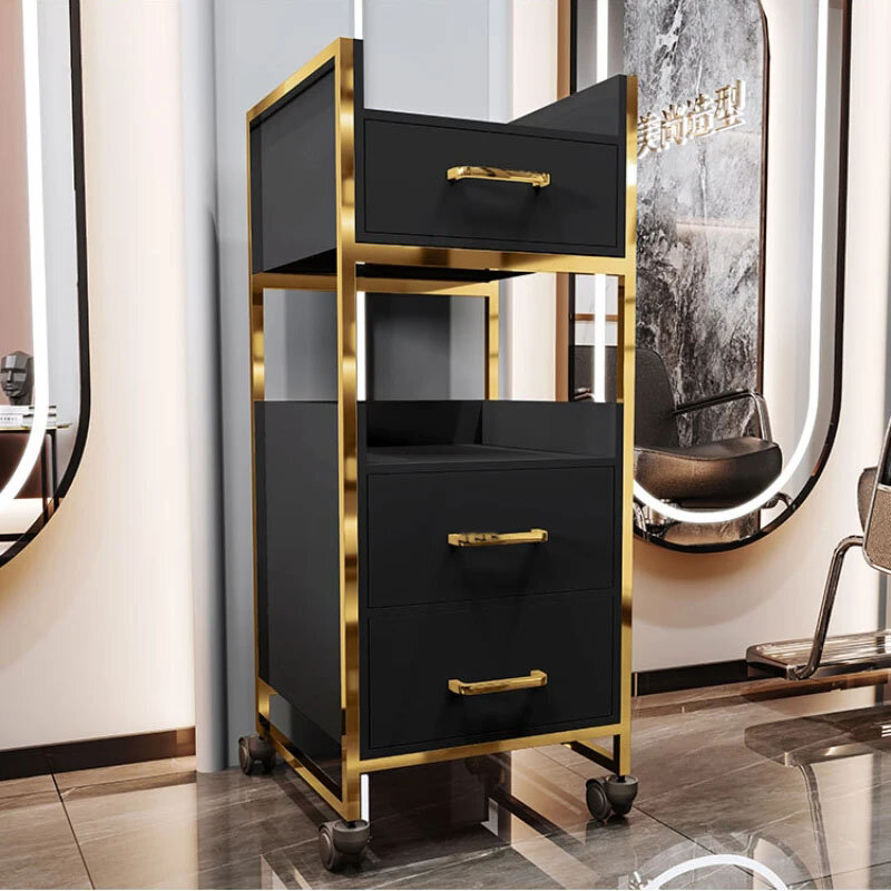 Barber Shop Special Salon Trolleys Tool Cabinet Hair Salon Multi-functional Storage Rack with Drawer Barber Shop Auxiliary Cart