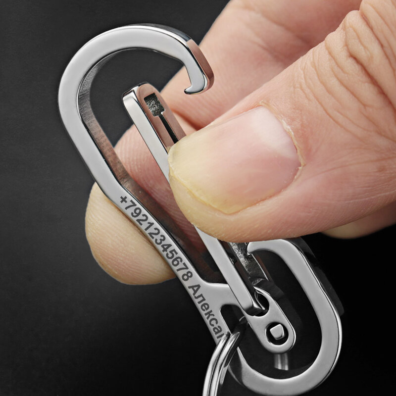 Gantungan Kunci Baja Nirkarat Kustom Huruf Bermutu Tinggi Keyring Personalisasi untuk Pria Mobil Gesper Gantungan Kunci Cincin Pemegang K415