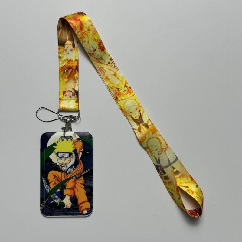 Naruto ID Card Holder Neck Strap Pendant Cool Boys Door Badge Holder cordini portachiavi uomo Work credrency Case Gift