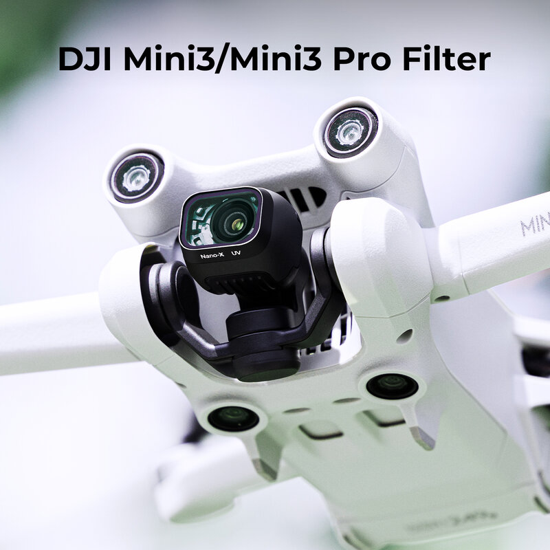 K & F Konsep Filter UV untuk DJI Drone Mini3 / Mini3 Pro dengan Satu Sisi Film Hijau Anti-refleksi Tahan Air Antigores