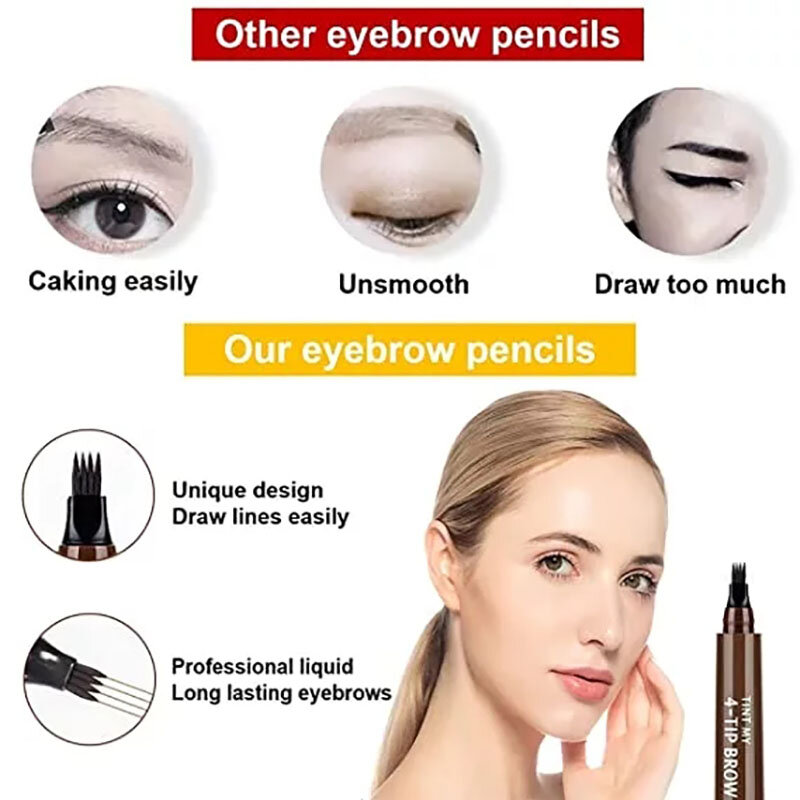 5 Colors Microblading Eyebrow Pen Waterproof Liquid Eyebrow Pencil Long Lasting Eyebrow  Pen 4 oints eyebrow pen Cosmetics