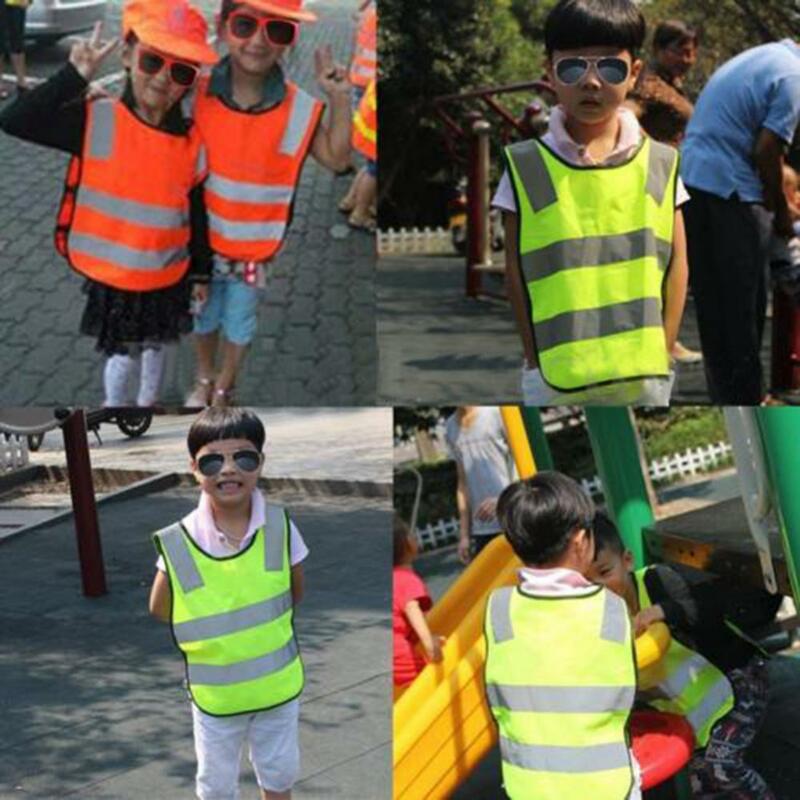 Colete de segurança reflexivo infantil, jaqueta infantil, destaque, correias colete de segurança, trabalhador do saneamento