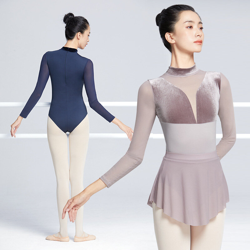 Atasan Balet T Shirt Tari Jaring Wanita Atasan Pakaian Balet Balerina Atasan Crop untuk Menari Kostum Tari