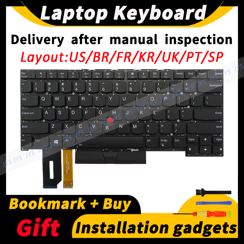 Laptop Replacement Keyboard for Lenovo ThinkPad T490S T495S T14S Keyboard SN20R66042 02HM208 02HM244 US/UK/DE/FR/SP Layout