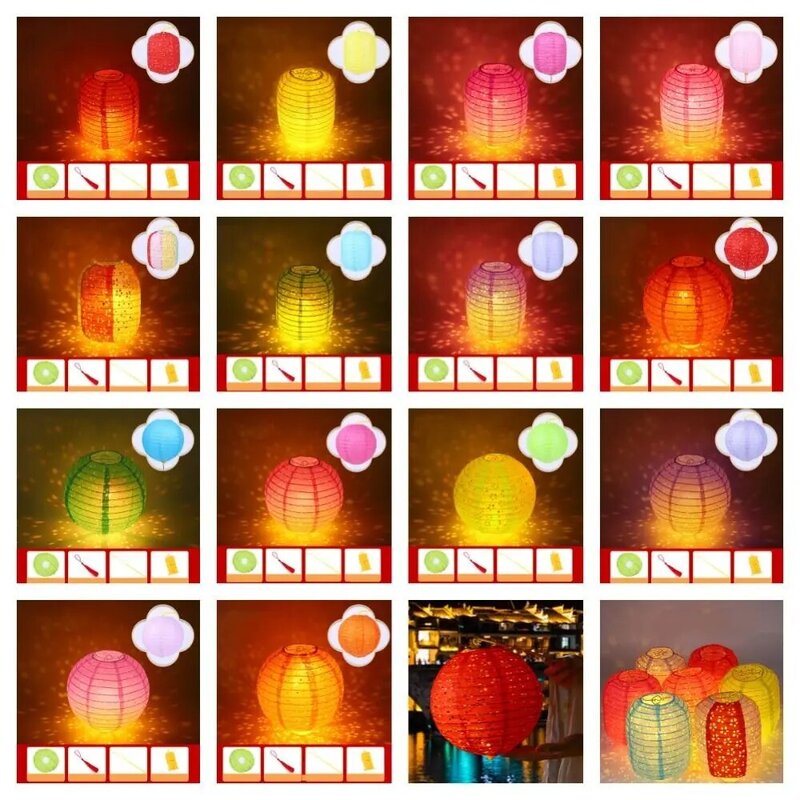 Linternas de papel redondas hechas a mano, lámpara de papel de deseos chinos, bola hueca, bricolaje, decoración festiva de mediados de otoño, cumpleaños