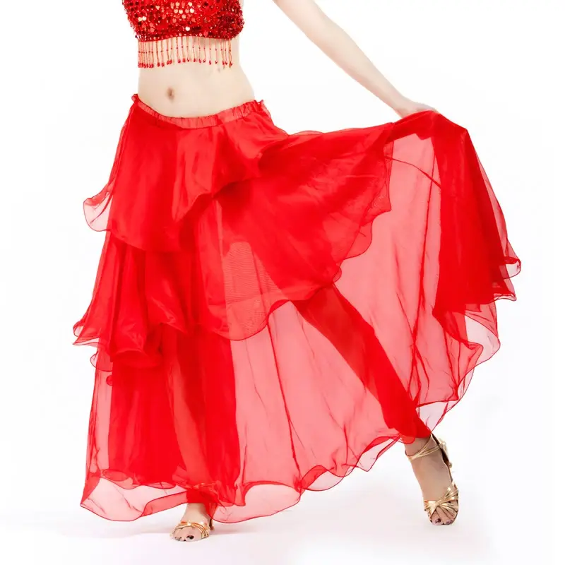 Spódnica kostium taneczny brzucha dla kobiet taniec orientalny taniec brzucha piękna długa spódnica szyfonowa huśtawka Perforamnce odzież sceniczna gorąca