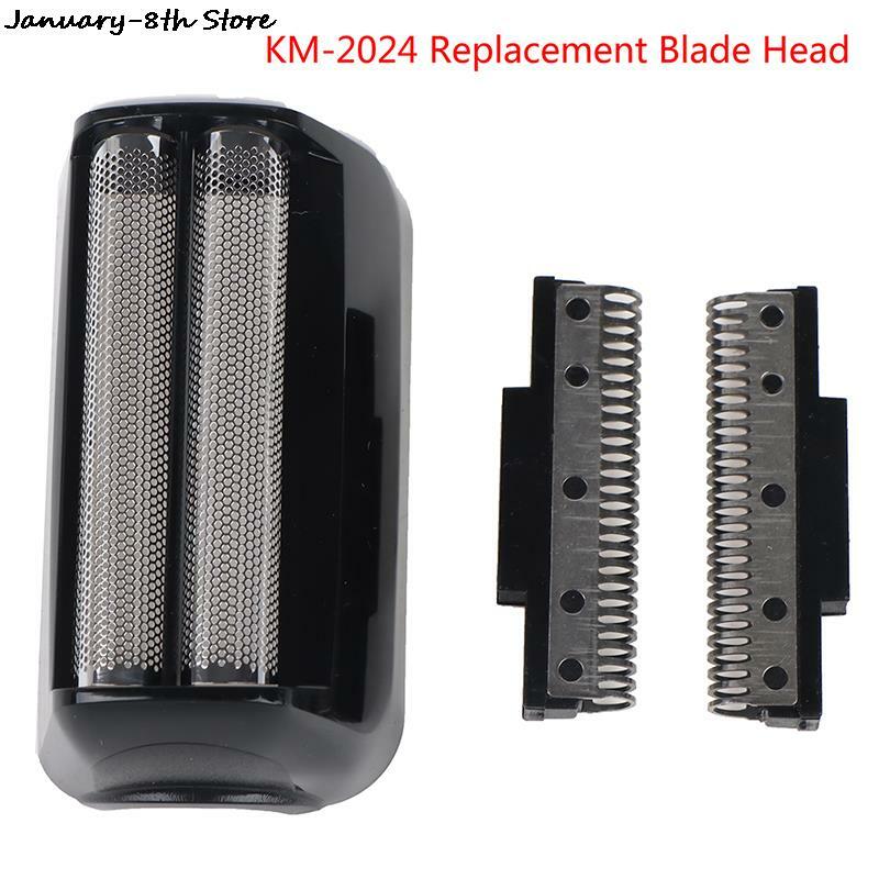 1 conjunto de barbear elétrico KM-2024 lâmina malha net original substituição lâmina barbear cabeça para barba dos homens barbear peças