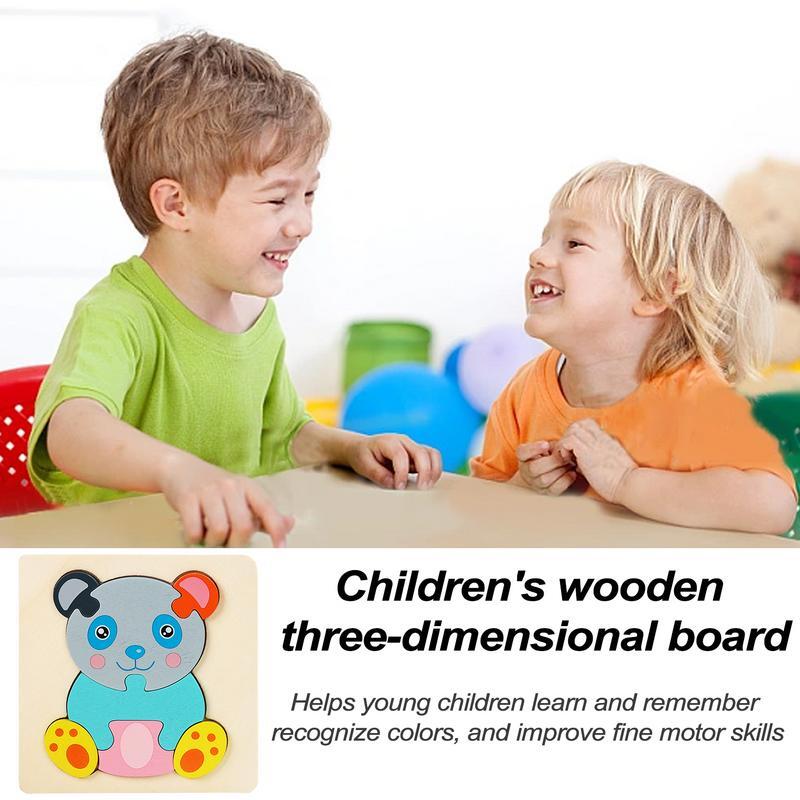 Puzzle di animali dei cartoni animati Puzzle di animali Montessori in legno giocattoli giocattolo per la prima educazione grande regalo di natale di compleanno per l'asilo