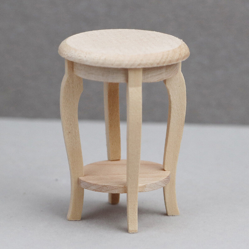 1/12 Simulation Wooden Stool Living Room Toy Doll House Accessories Mini Dollhouse Furniture Miniature Kids Toy