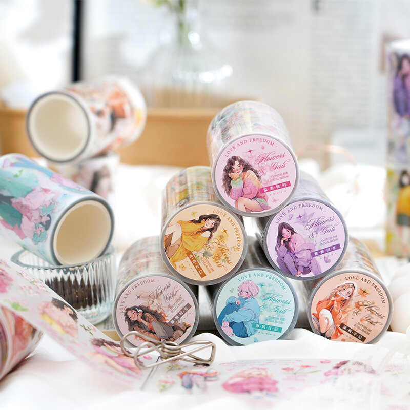 6 confezioni/lotto Flower Island Girl series markers album fotografico decorazione PET tape