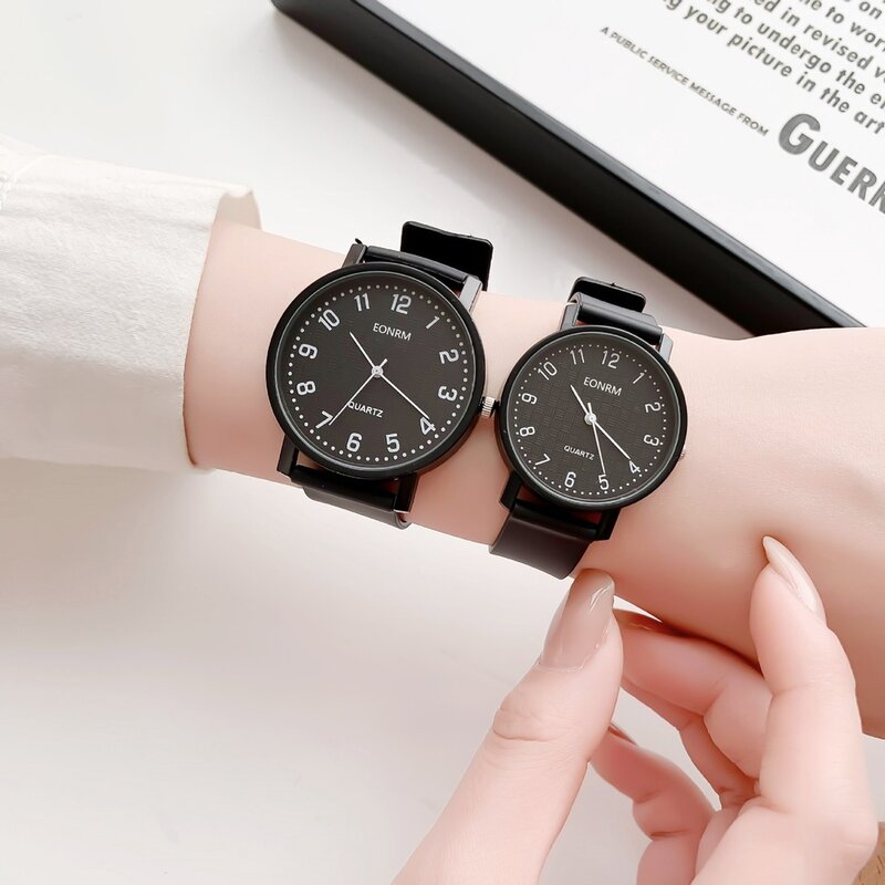 Kegllect-男の子と女の子のためのミニマリストのカップルの時計、スポーツクォーツ時計、キャンパススタイル