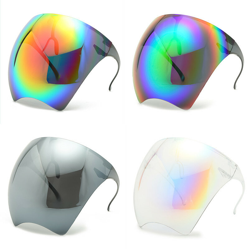 2023 Hot kolorowe oko tarcza Visor Mask Wrap tarcza okulary pół osłona twarzy straż Protector twarzy Anti-spray maski