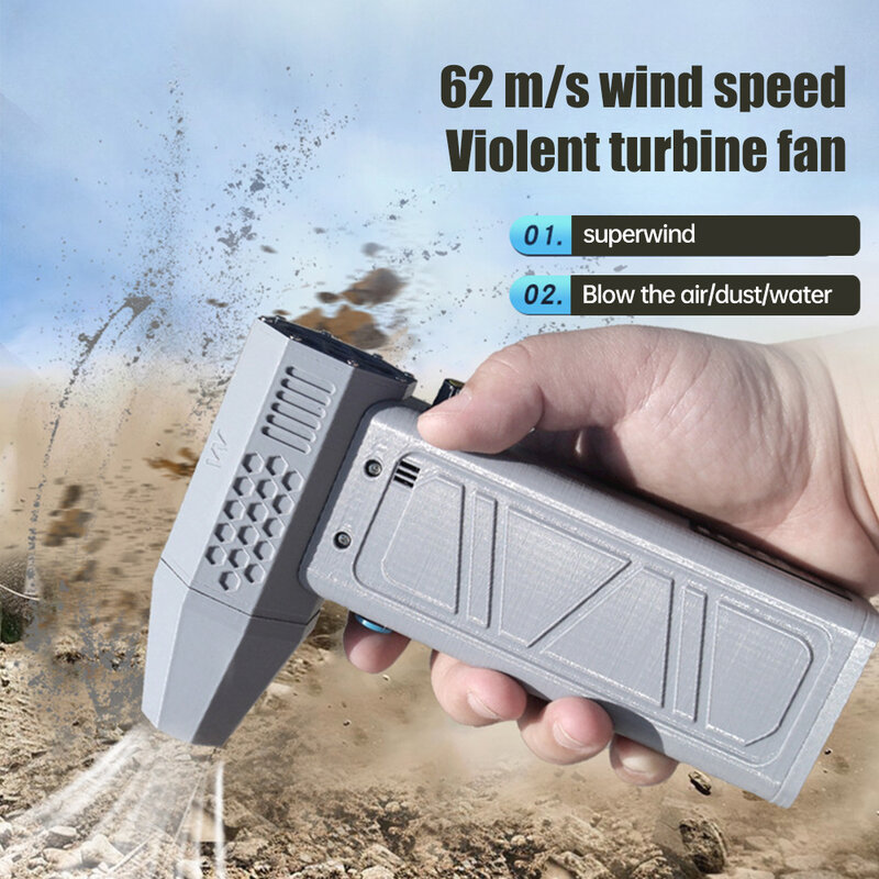 Air blower 140000RPM Turbo Jet Fan Brushless Motor Handheld Duct Fan 52M/S Portable Type-C Charging with Power Display ventilado