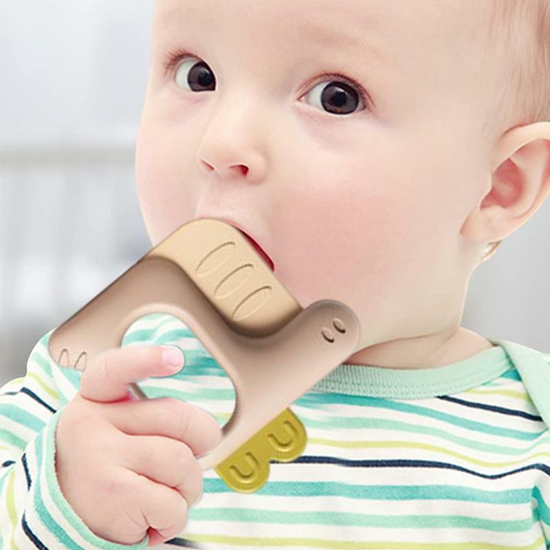 Infantil Molar Teether Rattle Set Brinquedos de dentição do bebê Soft Safe Food Grade, Dentes recém-nascidos cuidados para suavizar a dentição, 5pcs