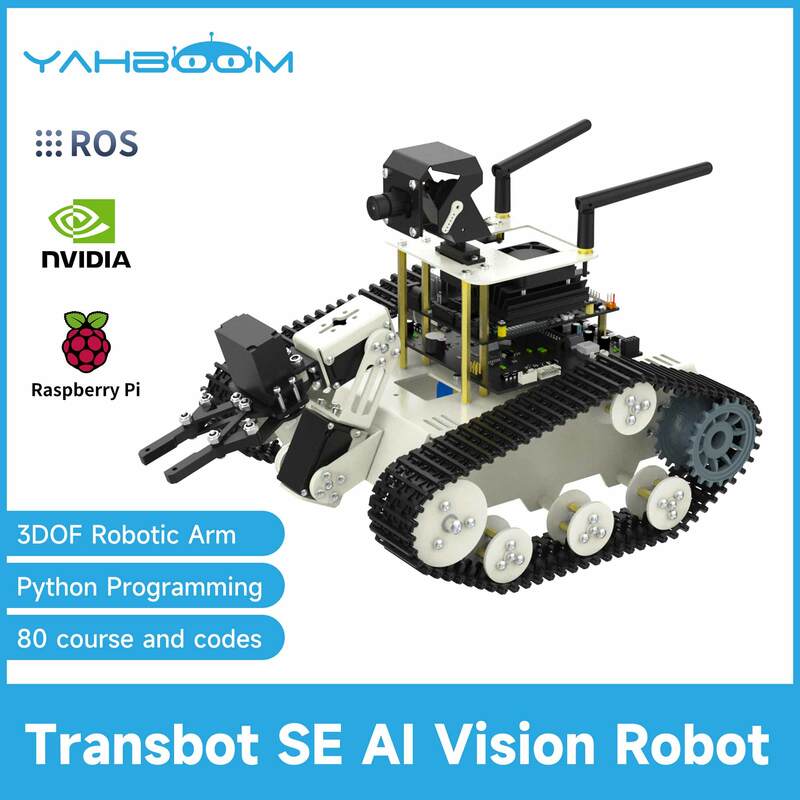 Yahboom Transbot SE ROS Robot AI Vision Tank Car con cámara 2DOF PTZ Can MoveIt Simulation para Jetson NANO B01 y RaspberryPi5
