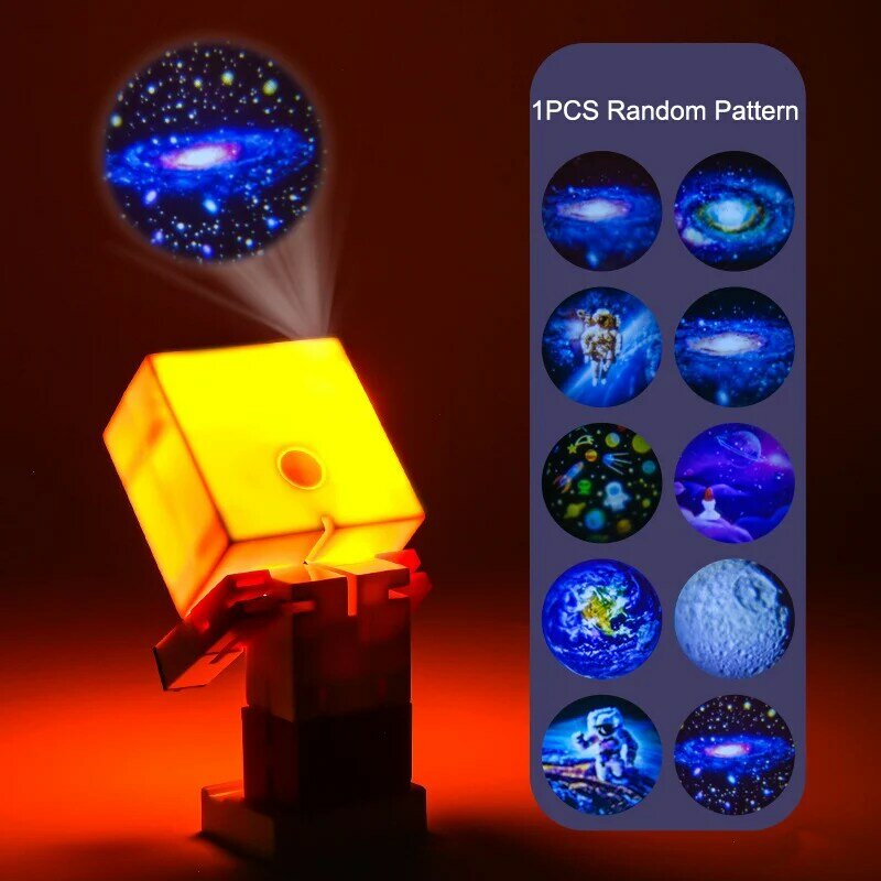 Kreative Verformung roboter führte Projektions lampe Dekoration multifunktion ale Nachtlicht Desktop-Ornamente Kinder leuchtende Spielzeuge