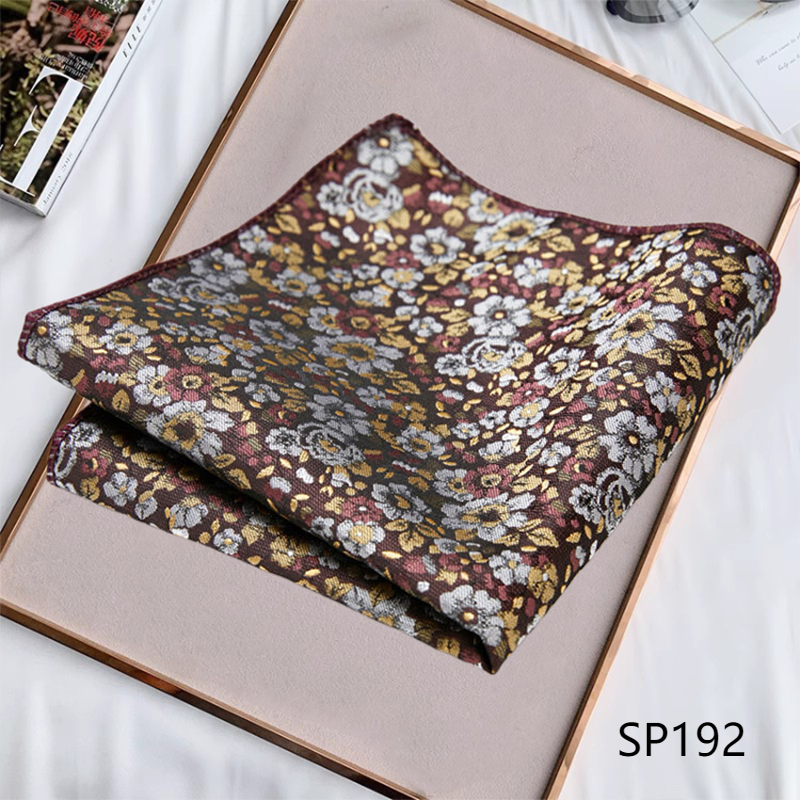 Luksusowy kolorowy kwiat nerkowca szalik męski szalik z pasmem chusteczka do kieszeni do koszuli garnituru jesienną szalik biznesową