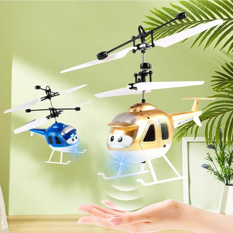 Mainan helikopter Sensor infra merah, mainan terbang dalam ruangan dengan pengisian daya USB, mainan helikopter induksi terbang plastik mainan anak-anak