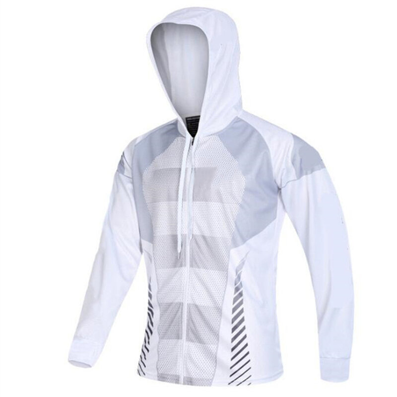 Wędkarska bluza z kapturem anty-UV odzież chroniąca przed słońcem koszula wędkarska oddychająca szybkoschnąca dres z kapturem kurtka do wędkowania
