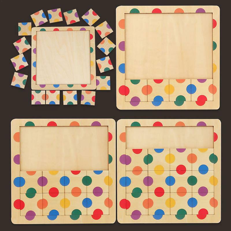 Mainan pencocokan warna Puzzle memori warna mainan cocok prasekolah belajar Montessori hadiah Montessori keterampilan Motor halus kembangkan untuk anak laki-laki