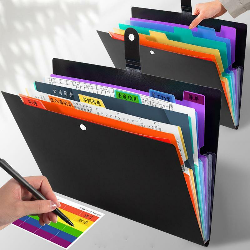 Carpeta de archivos en expansión, organizador de acordeón con 7 bolsillos y etiquetas coloridas, tamaño de carta portátil