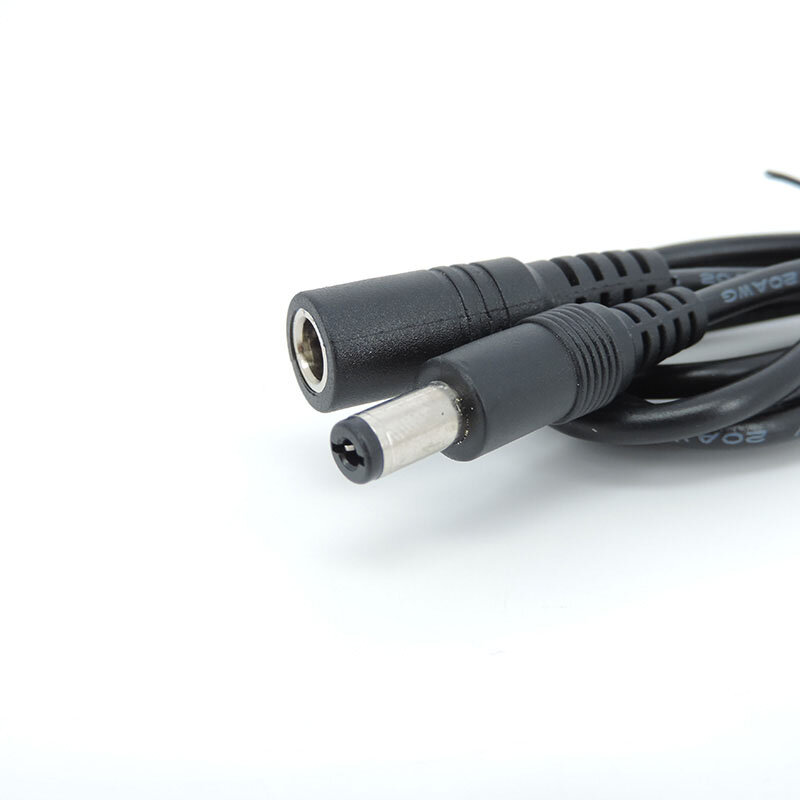 DC cabo de alimentação, fêmea para macho Plug Connector, cabo de extensão do fio, adaptador 5.5x2.1mm, 12V Strip Light, câmera q, 1m, 2 m, 3 m, 5m