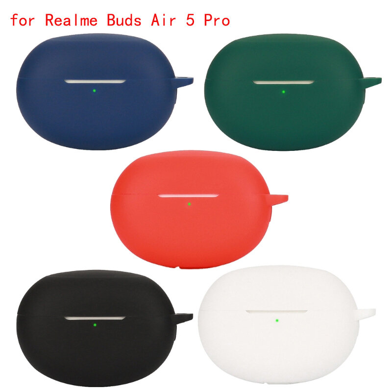 Capa de silicone para Realme Buds Air 5 Pro, Capa de fone de ouvido sem fio, Anti-Scratch, Luva protetora, Lavável, Dustproof