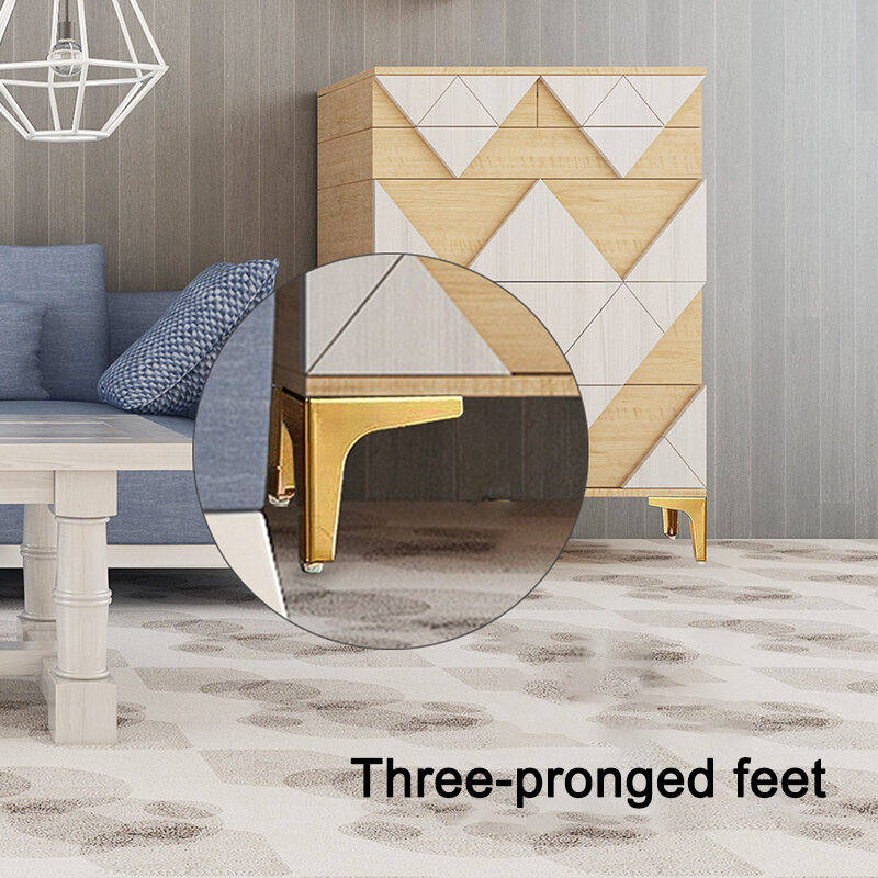 4 Buah/Set Kaki Furnitur Kabinet Emas Kaki Sofa Pendukung untuk Meja Menjadi Perangkat Keras Kaki Sofa Logam untuk Perangkat Keras Furnitur Meja Tempat Tidur
