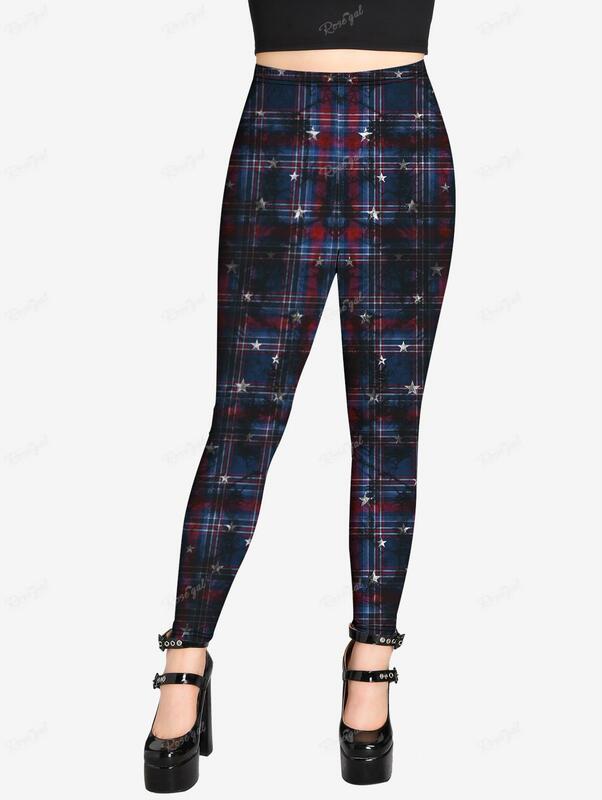 ROSEGAL Plus rozmiar gotyckie legginsy 3D motyl Jean sznurowane drukowane spodnie S-5XL kobiety Streetwear obcisłe spodnie Mujer