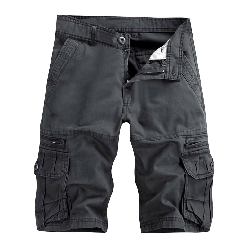 Men'S Straight Cargo Shorts Summer Daily Causal All-Match Workwear Shorts With Pockets Spring Outdoor Sports Fitness Shorts