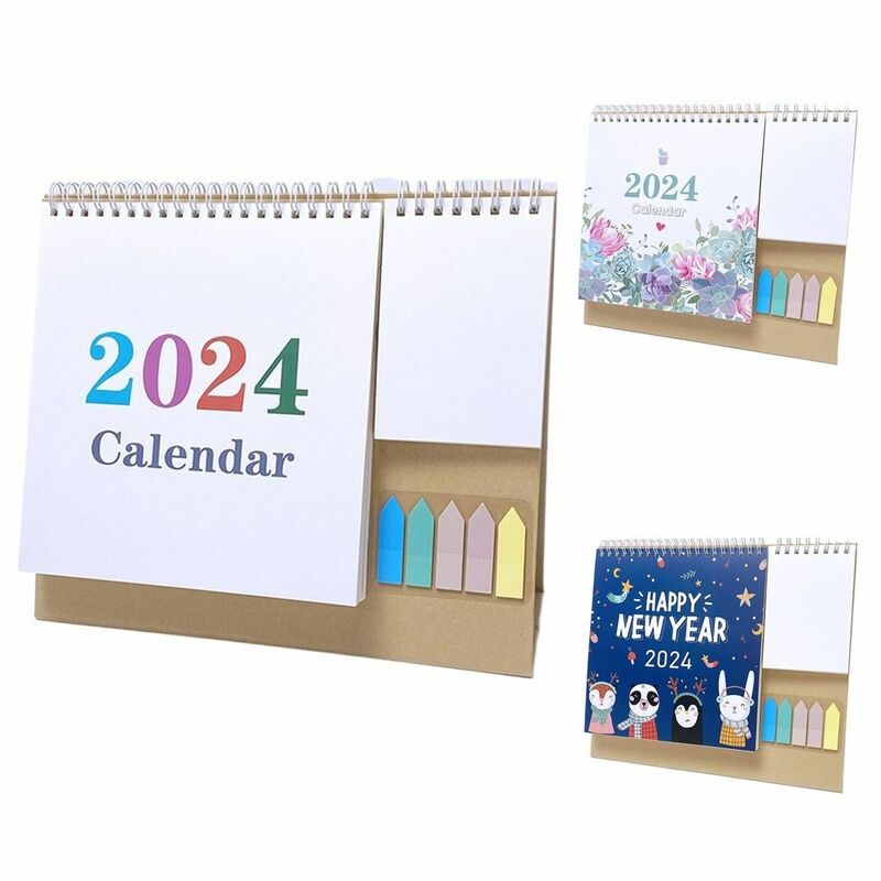 Jan 2024 - Dec 2024 2024 Desktop Calendar Creative Thick Paper Monthly Calendar Planner To-do List Memo Pages Daily Schedule