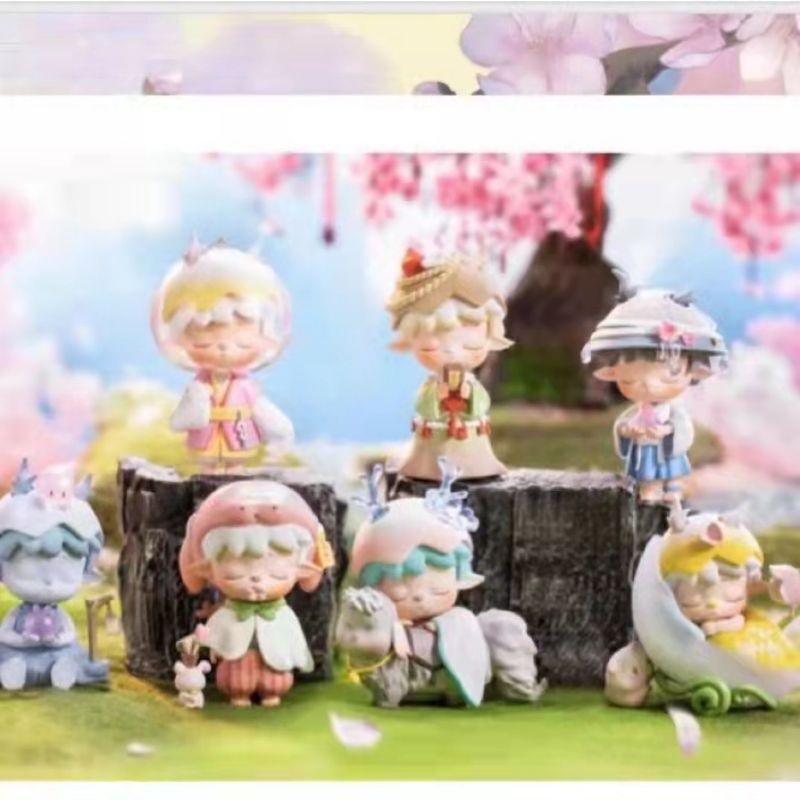 MIMI Peach Blossoms-caja ciega serie jardín, figuras de animales, bolsa de adivinación, figuras de acción, caja sorpresa para niñas, regalo