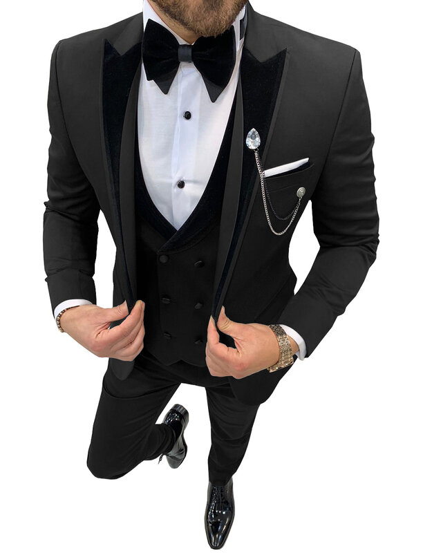 Męskie garnitury rozkloszowana spódnica trzyczęściowy garnitur męski garnitury Casual dojazdy biurowe garnitury biurowe na ślub (marynarka + kamizelka + spodnie)