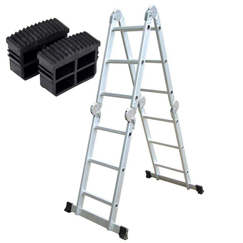 1 Stuks Zwart Rubber Trap Ladder Voeten Anti-Slip Opvouwbare Opstap Ladder Pad Ladder Voet Grip Cover Beschermer Vervangende Gereedschappen