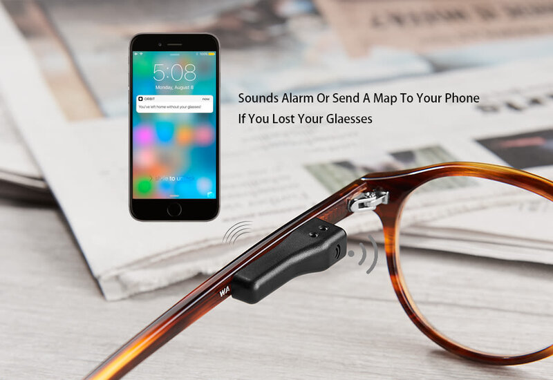 GPS Tracker para Óculos, Óculos Finder, Localizador Bluetooth, Smartphone App, Novo