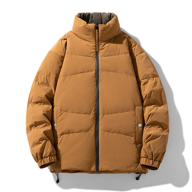 Jaqueta puffer masculina para baixo com gola de suporte, jaquetas grossas, casaco carga impermeável, moda masculina, plus size, 9XL, inverno