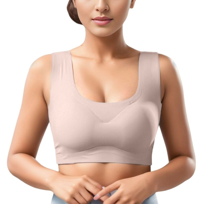 Soutien-gorge de sport anti-affaissement pour femme, soutien-gorge sans anneau en acier, adulte et moyen, sous-vêtement de yoga pour le sommeil, document solide, grande taille